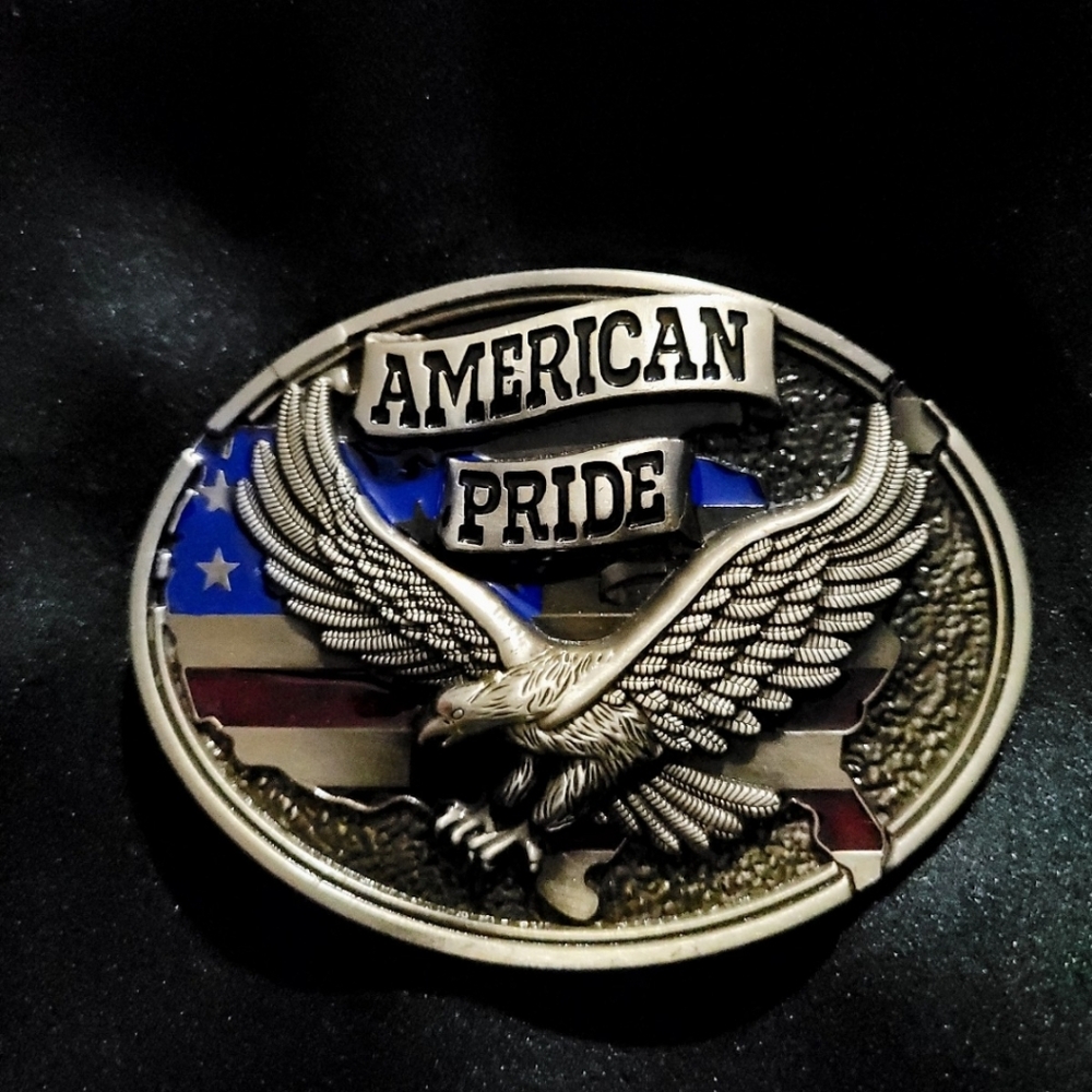New "American Pride" Metal Belt Buckle~Eagle~Flag~USA